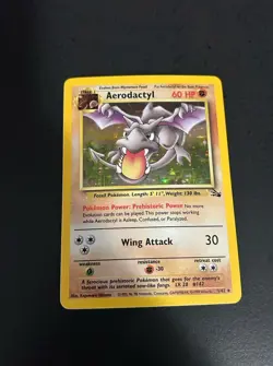 Pokemon Aerodactyl Fossil Holo Rare 1/62 Unlimited Stage 1 60 HP TCG Card - Image 1