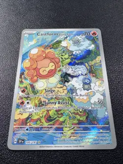 Pokemon: Castform Sunny Form Illustration Rare IR Full Art Holo 195/191 - Image 2