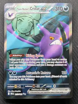 Pokemon Team Rocket’s Crobat ex 217/182 Ultra Rare Destined Rivals NM Pack Fresh - Image 1