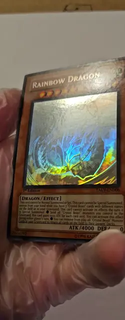 YuGiOh Rainbow Dragon TAEV-EN006 1st Edition Ghost Rare LP - Image 2