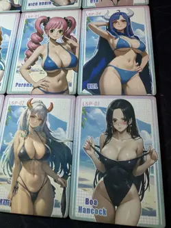 One Piece 9 x Collectible Character Anime Waifu Cards CCG Beach Blue Swimsuit - Image 4
