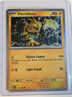 HD HOLO SWIRL 🌀 Electabuzz 125/165 Cosmos Holo Rare Promo 151 Pokemon Card NM - Image 1