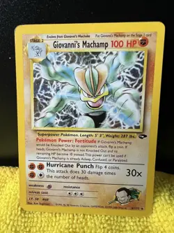 Giovanni’s Machamp Holo Rare Gym Challenge 6/132 Lp Mp Wotc Pokemon Cards - Image 1