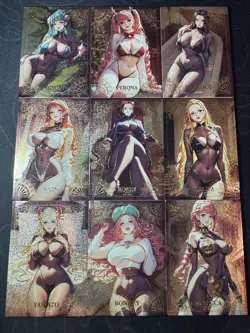 One Piece 9 x Collectible Character Anime Waifu Cards CCG Vintage Style Limited - Image 1