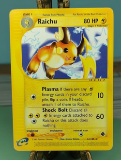 Pokemon Raichu 61/165 Rare Expedition Base Set Trading Card TCG - Image 1