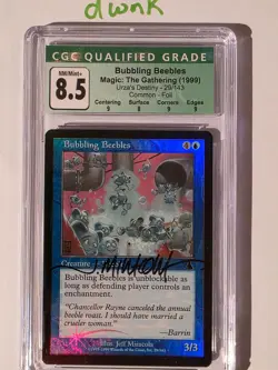 CGC 8.5 FOIL Bubbling Beebles Signed by Jeff Miracola Magic Urza's Destiny #29 - Image 1