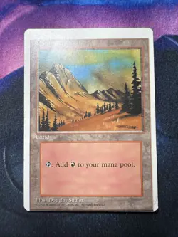 Miscut 1x Mountain Basic Land 4th Edition MTG Magic Gathering Error Misprint - Image 1