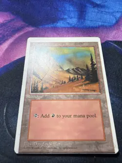 Miscut 1x Mountain Basic Land 4th Edition MTG Magic Gathering Error Misprint - Image 2