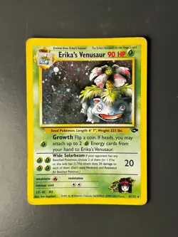 Pokemon Erika’s Venusaur 4/132 Gym Heroes Holo Rare Vintage WOTC Original - Image 1