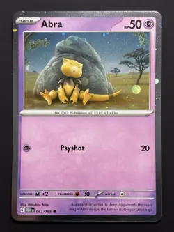 HD WHOLE SWIRL 🌀💫 Abra 063/165 SV 151 Cosmos Holo Promo Pokemon Card NM - Image 2
