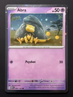 HD WHOLE SWIRL 🌀💫 Abra 063/165 SV 151 Cosmos Holo Promo Pokemon Card NM - Image 5