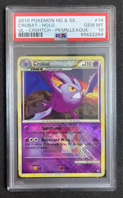 Pokemon League Promo Reverse Holo Crobat PSA 10 HG&SS 14/95 - PW - Image 1