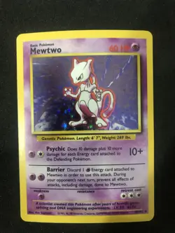 Pokemon TCG Mewtwo Holo Rare Base Set (1999) 10/102 WOTC Condition MINT - Image 1