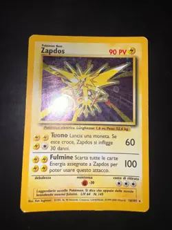 Carta Pokemon Zapdos Holo 16/102 Set Base ITA - Image 1