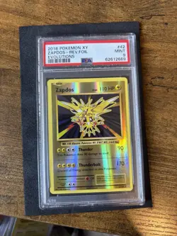 Graded PSA 9 Zapdos XY Evolutions Reverse Holo Pokemon Card 42/108 - Image 1