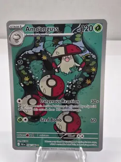 Pokemon Card TCG: Amoonguss 096/086 Illustration Rare Black Bolt SV NM Holo - Image 1