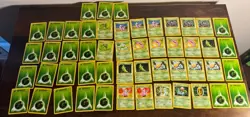 VINTAGE SHADOWLESS Pokemon Base Set Collection - Lot of 51 Cards - GRASS TYPE - Image 1