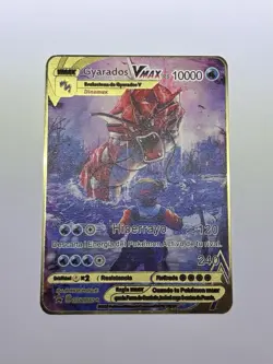 Shiny Red Gyarados VMAX 029/203 Pokemon Custom Alt Art Gold Metal Fan Art Card - Image 1