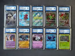 Pokemon Graded Slab Bundle Lot Of Ten Cards AR, CHR, Holo, Trick Or Trade AEY - Image 1