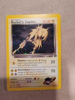 Pokemon Team Rockets Zapdos Holo Foil Card 15/132 MP Condition - Image 1