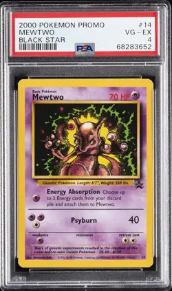 2000 POKEMON PROMO BLACK STAR #14 MEWTWO PSA 4 - Image 1
