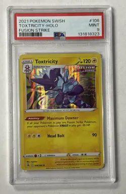 2021 Pokemon Sword & Shield Toxtricity - HOLO Fusiton Strike #108 PSA 9 MINT - Image 1