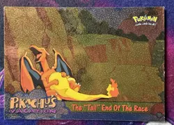 Pokemon Topps Pikachu's Vacation 50 The Tail End of the Race Textured Charizard - Image 1