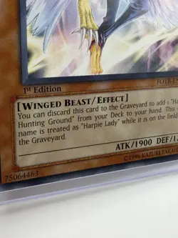 YU-GI-OH! TCG HARPIE QUEEN FOTB-EN020 1ST EDITION ULTIMATE RARE NEAR MINT 1996 - Image 4