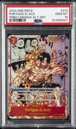 2024 ONE PIECE MANGA ALTERNATE ART #013 PORTGAS D. ACE PSA 10 - Image 1