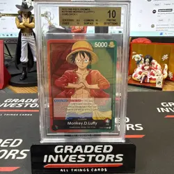 Monkey D Luffy BGS10 Pristine One Piece OP01-003 PRE ERRATA Leader Romance Dawn - Image 1