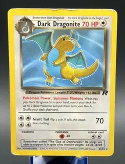 Dark Dragonite - 22/82 - Pokemon Team Rocket Unlimited Rare Card WOTC MP - Image 1