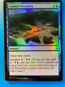 MTG 1x FOIL Coastal Discovery Battle for Zendikar Magic the Gathering Card x1 NM - Image 1