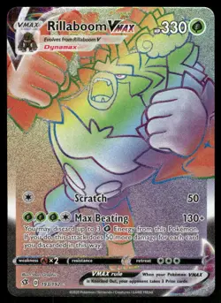 Pokemon Cards Rillaboom VMAX 193/192 Rebel Clash Rare Rainbow NM - Image 1