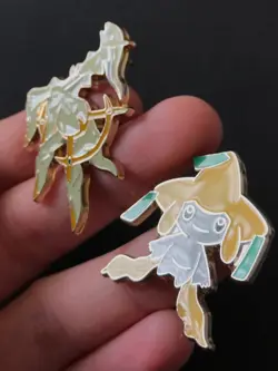 6 X Pokemon Pin Badge Metal Mythical Arceus Jirachi Celebi Victini Kleavor Tapu - Image 3