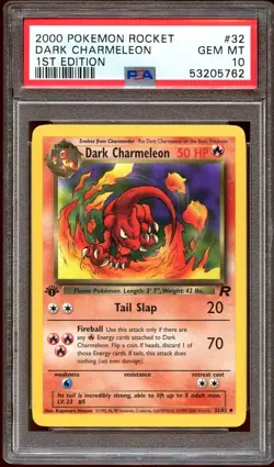 PSA 10 GEM MINT Dark Charmeleon 32/82 Team Rocket 1ST EDITION Pokemon Card - Image 1