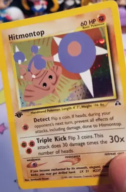 Hitmontop Holo 1st Edition NM 3/75 Neo Discovery Pokemon - Image 3