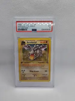 1999 Pokemon Fossil 1st Edition Holo #1 AERODACTYL PSA 5 - Image 1