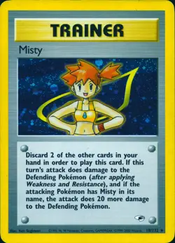 MISTY 18/132 HOLO RARE GYM HEROES POKEMON UNLIMITED HOLO MP - Image 1