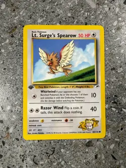 Pokemon TCG Cards 1st Edition Lt. Surge's Spearow 83/132 Gym Heroes NM - Image 1