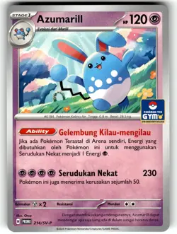 Pokemon Indonesian Scarlet Violet GYM Kartu Promo Card Azumarill 214/SV-P - Image 1