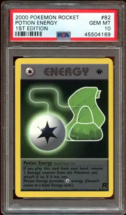 PSA 10 GEM MINT Potion Energy 82/82 Team Rocket 1ST EDITION Pokemon Card - Image 1