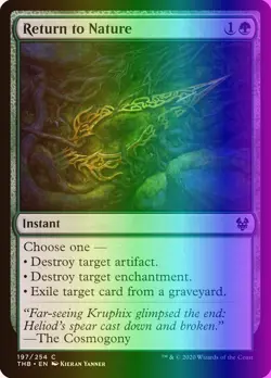 MTG Magic the Gathering Return to Nature (197/412) Theros Beyond Death LP FOIL - Image 1