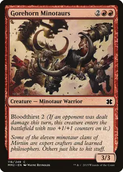 MTG Magic the Gathering Gorehorn Minotaurs (116/265) Modern Masters 2015 MP - Image 1