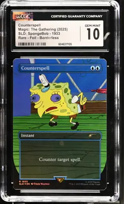 COUNTERSPELL Secret Lair Foil Rare Spongebob CGC 10 MTG [Nostalgium] - Image 1