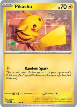 Pokemon Pikachu (51/224) Temporal Forces LP REVERSE HOLO - Image 1