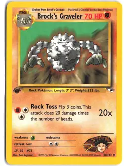 Brock's Graveler 40/132 Uncommon Gym Heroes Pokemon 1st Edition - Image 1