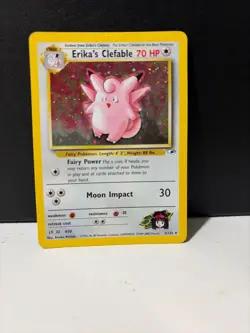 ERIKA'S CLEFABLE 3/132 HOLO RARE GYM HEROES POKEMON UNLIMITED HOLO HP - Image 1