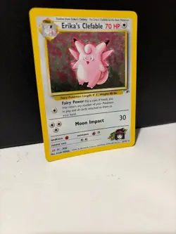 ERIKA'S CLEFABLE 3/132 HOLO RARE GYM HEROES POKEMON UNLIMITED HOLO HP - Image 2