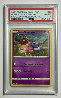Order: NIKAUS Galarian Slowpoke SWSH126 •PSA 8 NM-MT• HD SWIRL SWSH: Promo - Image 1