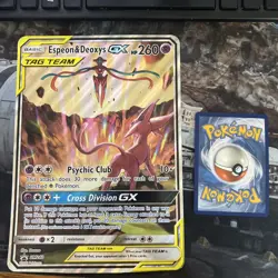 Espeon & Deoxys GX SM240 Tag Team Holo OVERSIZED Card Pokemon TCG 2020 NM - Image 1